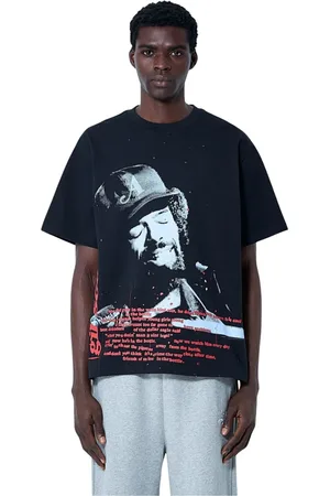 AWAKE NY Homme, Tops, Noir, Taille: XL T-shirt en Coton avec Logo Col Rond