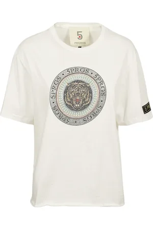 5 PROGRESS Homme, Tops, Blanc, Taille: S T-shirt Blanc en Coton