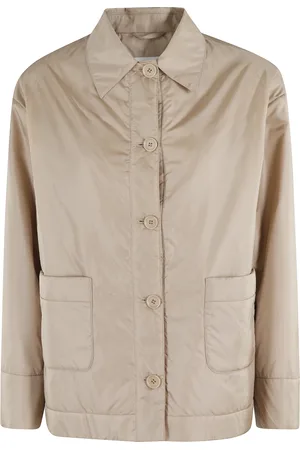 Aspesi Femme, Vestes, Brun, Taille: 46 FR Veste Beige en Nylon avec Col Pointu