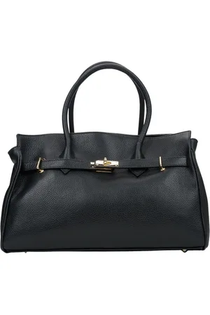 Estro Femme, Sacs, Noir, Taille: ONE Size Grand sac noir en cuir italien véritable de qualité supérieure