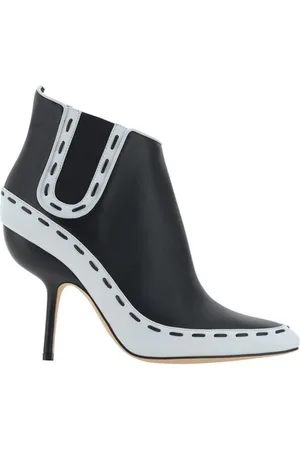 Manolo Blahnik Femme, Chaussures, Noir, Taille: 38 EU Escarpins en Cuir à Talon Aiguille avec Fermeture Éclair