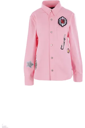 Marc Jacobs Femme, Blouses et Chemises, Rose, Taille: 38 FR Chemise en denim à imprimé graphique avec broche amovible