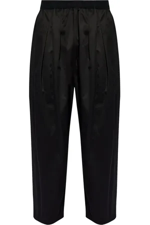 Maison Margiela Homme, Pantalons, Noir, Taille: L Pantalon Noir Plissé avec Détails Signature
