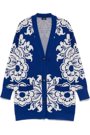Etro Femme, Pulls, Bleu, Taille: 38 FR Cardigan en Tricot Élégant