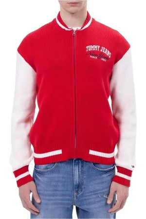 Tommy Hilfiger Homme, Pulls, Rouge, Taille: L Sweat à Capuche en Coton avec Détails du Logo