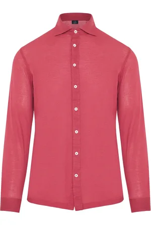 BARBA Homme, Chemises, Rouge, Taille: 2XL Chemise en coton Piquet Made in Italy