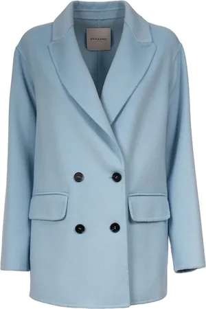 ERMANNO SCERVINO Femme, Vestes, Bleu, Taille: 36 FR Veste à double boutonnage avec poches