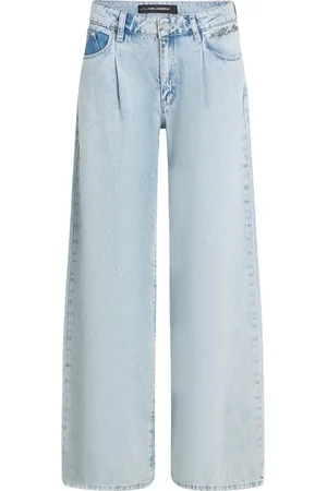 Karl Lagerfeld Femme, Jeans, Bleu, Taille: W26 Jeans Plati avec des détails de logo argentés