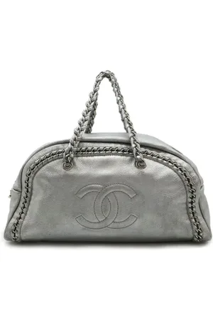 CHANEL Unisex, Pre-owned, Gris, Taille: ONE Size Pre-owned Cuir sacs-de-voyage