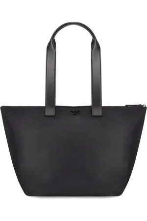 Emporio Armani Homme, Sacs, Noir, Taille: ONE Size Sac de magasinage en nylon noir avec logo d
