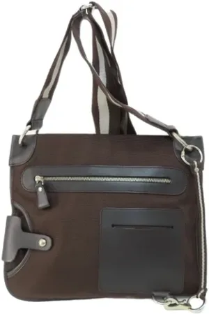 Bally Femme, Pre-owned, Brun, Taille: ONE Size Pre-owned Toile sacs-ports-paule