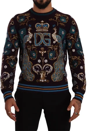 Dolce & Gabbana Homme, Sweatshirts et sweats à capuche, Multicolore, Taille: L Pull en cachemire de luxe Bordeaux