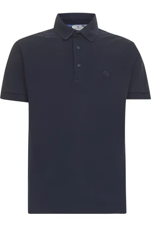 Etro Homme, Tops, Bleu, Taille: S Polo Bleu avec Logo Brodé