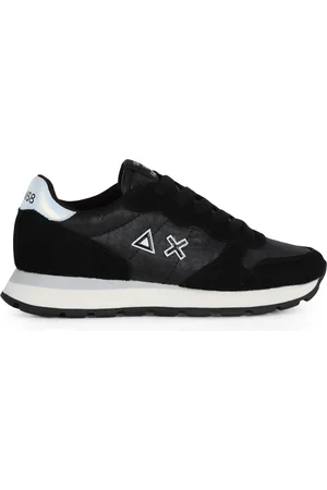 sun68 Femme, Chaussures, Noir, Taille: 36 EU Baskets en cuir et tissu avec inserts en éco-cuir