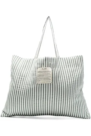 ALYSI Femme, Sacs, Vert, Taille: ONE Size Sac fourre-tout à rayures