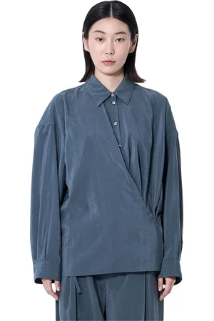 LEMAIRE Femme, Blouses et Chemises, Gris, Taille: 40 FR Chemise à Col Torsadé