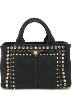 Prada Femme, Pre-owned, Noir, Taille: ONE Size Pre-owned Toile cabas