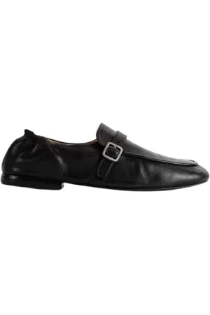 MARSÈLL Femme, Chaussures, Noir, Taille: 37 1/2 EU Mocassins noirs en cuir avec boucle argentée