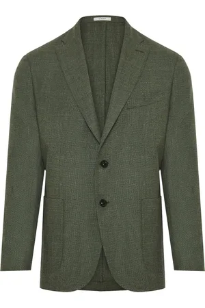 Boglioli Homme, Vestes, Vert, Taille: 3XL Veste en laine vierge avec 2 boutons