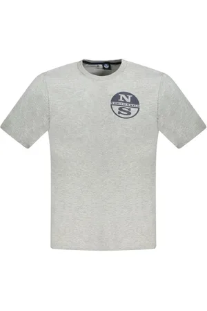 North Sails Homme, Tops, Gris, Taille: 3XL T-shirt en Coton Gris à Col Rond
