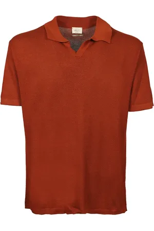 Daniele Fiesoli Homme, Pulls, , Taille: M Polo en Soie dans les Tons Terreux