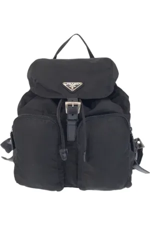 Prada Femme, Pre-owned, Noir, Taille: ONE Size Pre-owned Toile sacs-dos