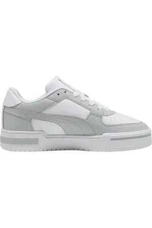 PUMA Homme, Chaussures, Gris, Taille: 42 1/2 EU Baskets Décontractées en Cuir Gris Blanc