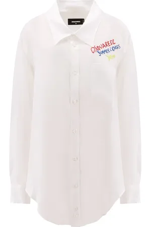 Dsquared2 Femme, Blouses et Chemises, Blanc, Taille: 36 FR Chemise Blanche à Manches Longues avec Boutons