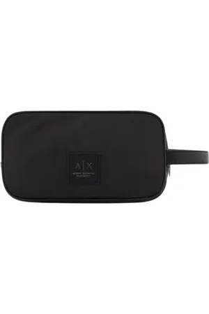 Armani Exchange Homme, Sacs, Noir, Taille: ONE Size Trousse de Beauté à Fermeture Éclair