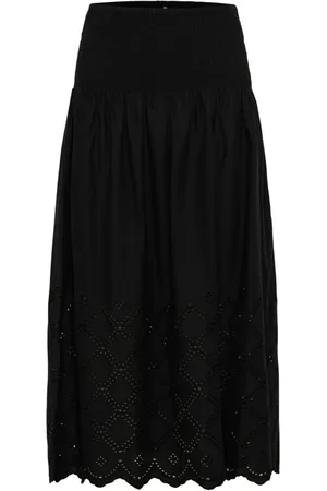 Part Two Femme, Jupes, Noir, Taille: 42 FR Jupe Noire Brodée Style A-line