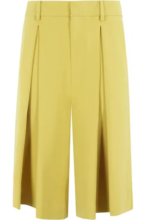 Isabelle Blanche Femme, Shorts, Jaune, Taille: 38 FR Shorts Bermuda Jaune avec Passants de Taille