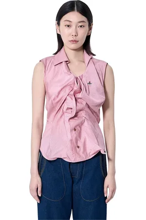 Vivienne Westwood Femme, Tops, Rose, Taille: 40 FR Chemise à rayures avec broderie du logo