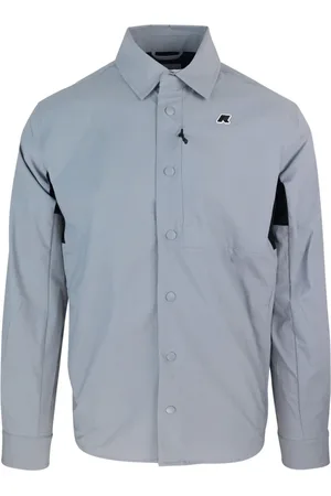 K-Way Homme, Chemises, Gris, Taille: 2XL Chemise Grise en Nylon avec Poche à Fermeture Éclair