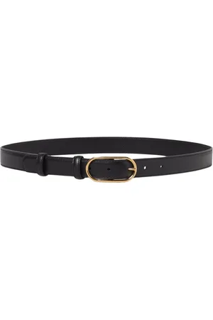 Dolce & Gabbana Femme, Accessoires, Noir, Taille: 80 CM Ceinture en Cuir Noir avec Boucle Dorée