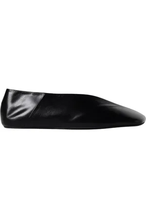 Jil Sander Femme, Chaussures, Noir, Taille: 36 1/2 EU Ballerines Noires en Cuir Style Minimaliste