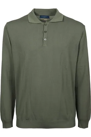 Daniele Fiesoli Homme, Tops, Vert, Taille: M Polo Vert en Crêpe de Coton