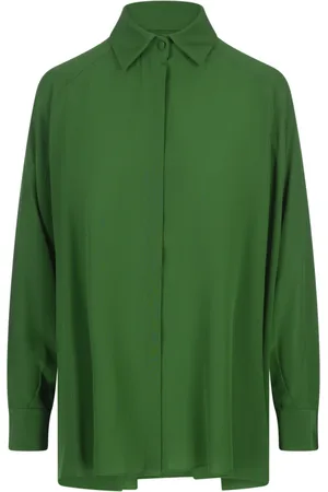 GIANLUCA CAPANNOLO Femme, Blouses et Chemises, Vert, Taille: 42 FR Robe en Soie Verte Composition