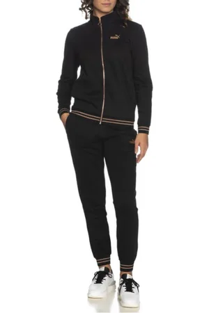 PUMA Femme, Sport, Noir, Taille: 40 FR Survêtement à Capuche Slim Fit avec Poches