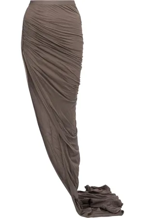 Rick Owens Femme, Jupes, Noir, Taille: 38 FR Jupe Noire en Coton Silhouette Élégante