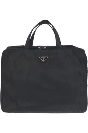 Prada Homme, Pre-owned, Noir, Taille: ONE Size Pre-owned Toile sacoches-mallettes