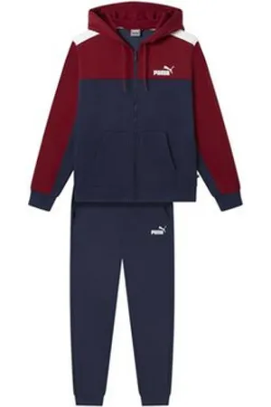 PUMA Homme, Sport, Multicolore, Taille: S Survêtement à capuche et zip Bordeaux Bleu