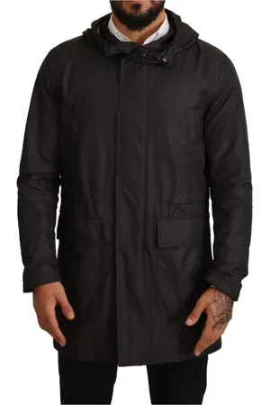Dolce & Gabbana Homme, Vestes, Noir, Taille: M Veste à capuche noire avec fermeture éclair