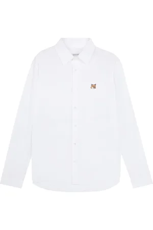 Maison Kitsuné Homme, Chemises, Blanc, Taille: S Chemise blanche classique avec logo Fox Head