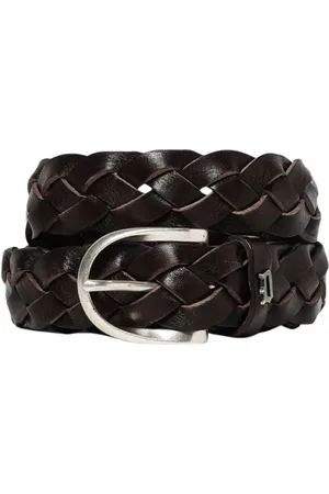 Dondup Homme, Accessoires, Brun, Taille: 90 CM Ceinture en cuir élégante avec détails de boucle