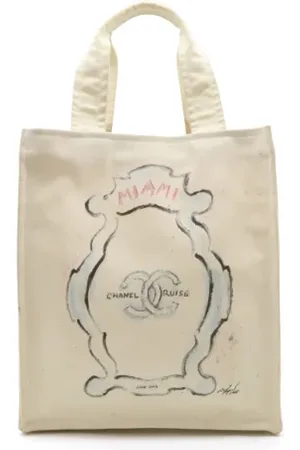 CHANEL Femme, Pre-owned, Blanc, Taille: ONE Size Pre-owned Toile sacs-chanel