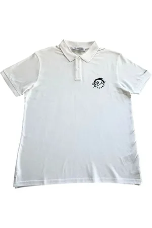 Trussardi Homme, Tops, Blanc, Taille: XL Polo en Coton Blanc Manches Courtes