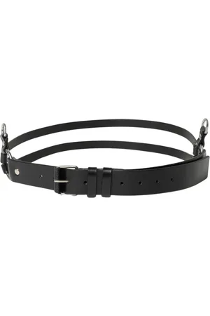 ANN DEMEULEMEESTER Femme, Accessoires, Noir, Taille: 110 CM Ceinture en Cuir Minimaliste avec Anneaux en Métal