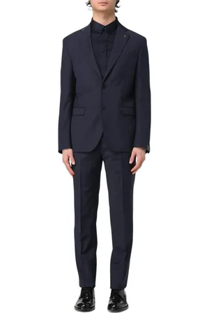 Manuel Ritz Homme, Costumes, Bleu, Taille: M Costume Bleu Deux Pièces Slim Fit