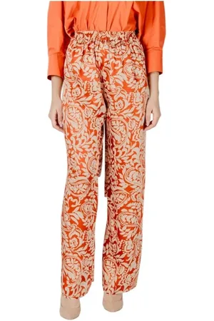 Liu Jo Femme, Pantalons, Rouge, Taille: 42 FR Pantalon Palazzo Élégant pour un Style Polyvalent