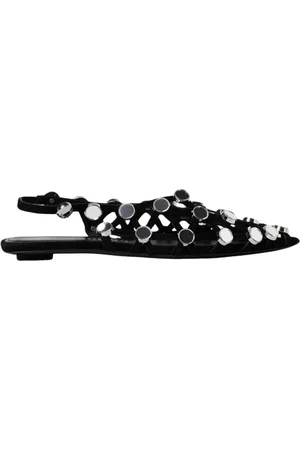 The Attico Femme, Chaussures, Noir, Taille: 38 EU Ballarines noires avec ornements miroir